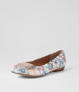 CLAUDEA BLUE HATCH CHAMPAGNE LEATHER