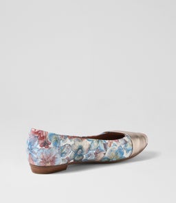 CLAUDEA BLUE HATCH CHAMPAGNE LEATHER