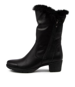 IRIS SU BLACK BLACK LEATHER FAUX FUR