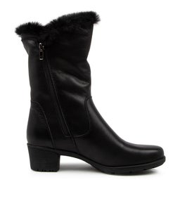 IRIS SU BLACK BLACK LEATHER FAUX FUR