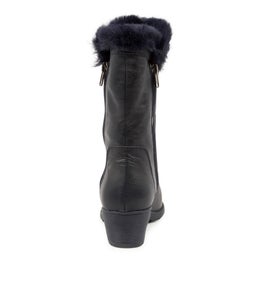 IRIS SU NAVY NAVY LEATHER FAUX FUR