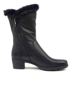 IRIS SU NAVY NAVY LEATHER FAUX FUR