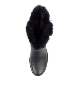 IRIS SU NAVY NAVY LEATHER FAUX FUR