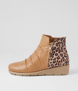 MAXIE SU CAMEL CAMEL LEOPARD LEATHER PATENT
