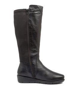 MARCELINA SU BLACK LEATHER LYCRA