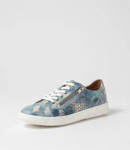 ZARINA SU BLUE CLOUDS WHITE SOLE LEATHER