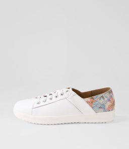 ZAYLAH SU WHITE TROPICAL TILE LEATHER SUEDE