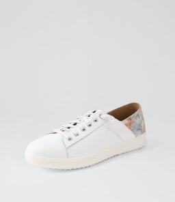 ZAYLAH SU WHITE TROPICAL TILE LEATHER SUEDE