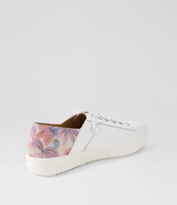 ZAYLAH SU WHITE TROPICAL TILE LEATHER SUEDE