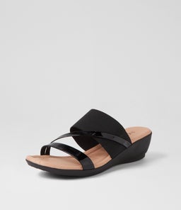 PARALEE SU BLACK BLACK PATENT ELASTIC