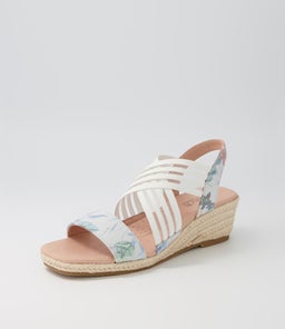 ZOLA SU MINT FLORAL WHITE LEATHER ELASTIC