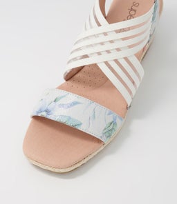 ZOLA SU MINT FLORAL WHITE LEATHER ELASTIC