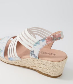 ZOLA SU MINT FLORAL WHITE LEATHER ELASTIC
