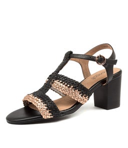NIKA SU ROSE GOLD BLACK LEATHER