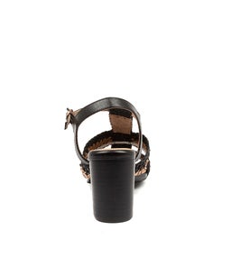 NIKA SU ROSE GOLD BLACK LEATHER