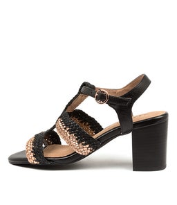 NIKA SU ROSE GOLD BLACK LEATHER