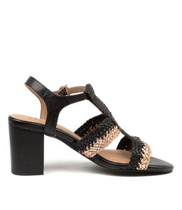 NIKA SU ROSE GOLD BLACK LEATHER