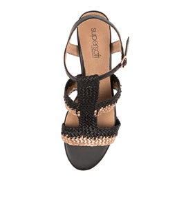 NIKA SU ROSE GOLD BLACK LEATHER
