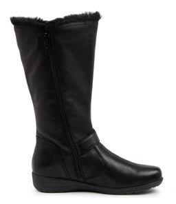 PIPPIE SU BLACK LEATHER FUR