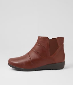 Panka Cognac Leather Elastic Ankle Boots Panka Cognac Leather Elastic Ankle Boots