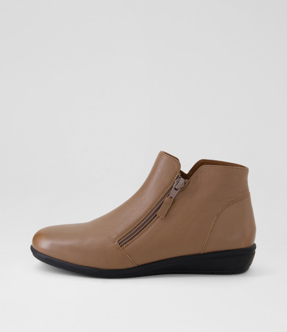 Fallenn Mid Taupe Leather Ankle Boots Fallenn Mid Taupe Leather Ankle Boots