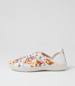 WILLIS SU WHITE FLOWER WHITE EMBOSSED LEATHER LEATHER