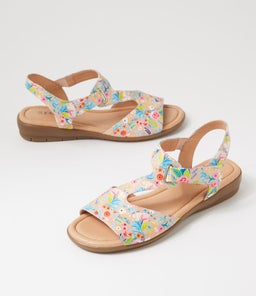 FANNE2 SU DK NUDE TROPIC FLOWER LEATHER