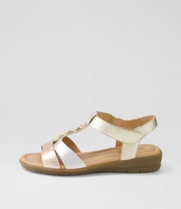 Ferraro2 Rose Gold Silver Leather Sandals Ferraro2 Rose Gold Silver Leather Sandals