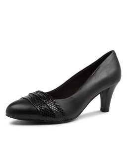 JANINA2 SU BLACK LEATHER SNAKE