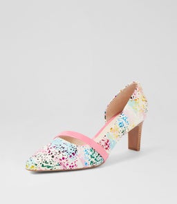 NARDA2 SU WHITE CRAZY DOT PINK LEATHER PATENT