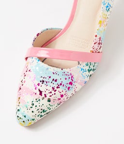NARDA2 SU WHITE CRAZY DOT PINK LEATHER PATENT
