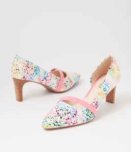 NARDA2 SU WHITE CRAZY DOT PINK LEATHER PATENT