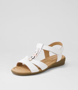 FRANKIE2 SU WHITE METALLIC TRIM LEATHER