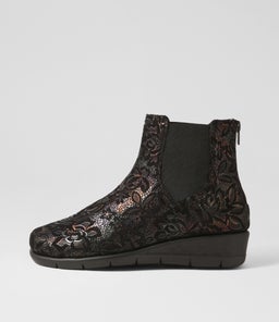 MOLLIS SU MAPLE FLOWER BLACK SUEDE ELASTIC
