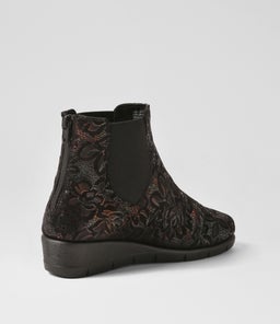 MOLLIS SU MAPLE FLOWER BLACK SUEDE ELASTIC
