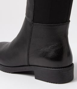 COLLABRATE SU BLACK LEATHER STRETCH FABRIC