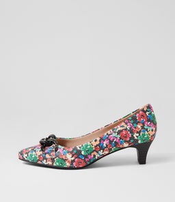 LOVELY SU BRIGHT PAINT FLORAL LEATHER
