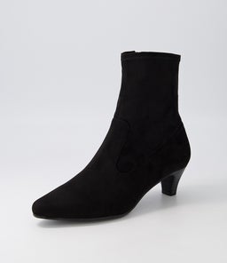 LINSAI SU BLACK STRETCH MICROSUEDE