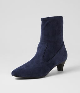 LINSAI SU NAVY STRETCH MICROSUEDE