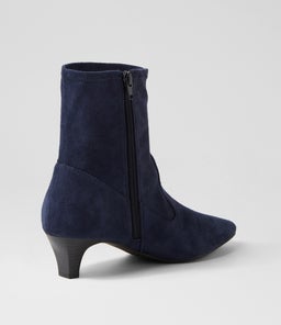 LINSAI SU NAVY STRETCH MICROSUEDE