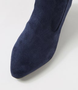 LINSAI SU NAVY STRETCH MICROSUEDE