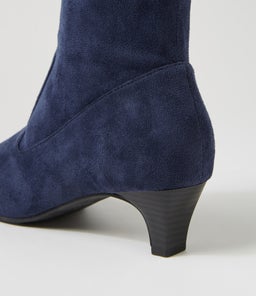LINSAI SU NAVY STRETCH MICROSUEDE