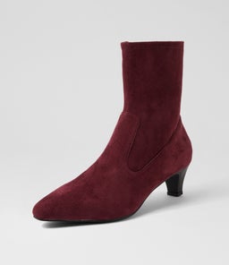 LINSAI SU BURGUNDY STRETCH MICROSUEDE