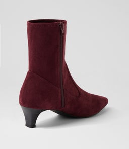 LINSAI SU BURGUNDY STRETCH MICROSUEDE