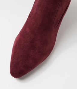LINSAI SU BURGUNDY STRETCH MICROSUEDE