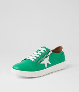 ZINGS SU BRIGHT EMERALD WHITE LEATHER
