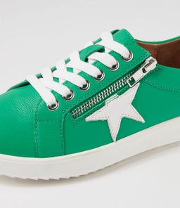 ZINGS SU BRIGHT EMERALD WHITE LEATHER