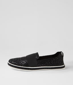 ASK SU BLACK LEOPARD PRINT SUEDE