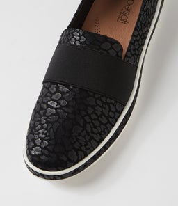 ASK SU BLACK LEOPARD PRINT SUEDE