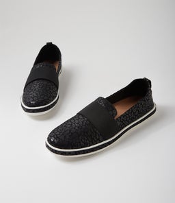 ASK SU BLACK LEOPARD PRINT SUEDE